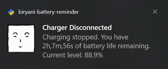 Charger Disconnected notification