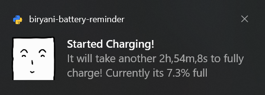 Started Charging notification